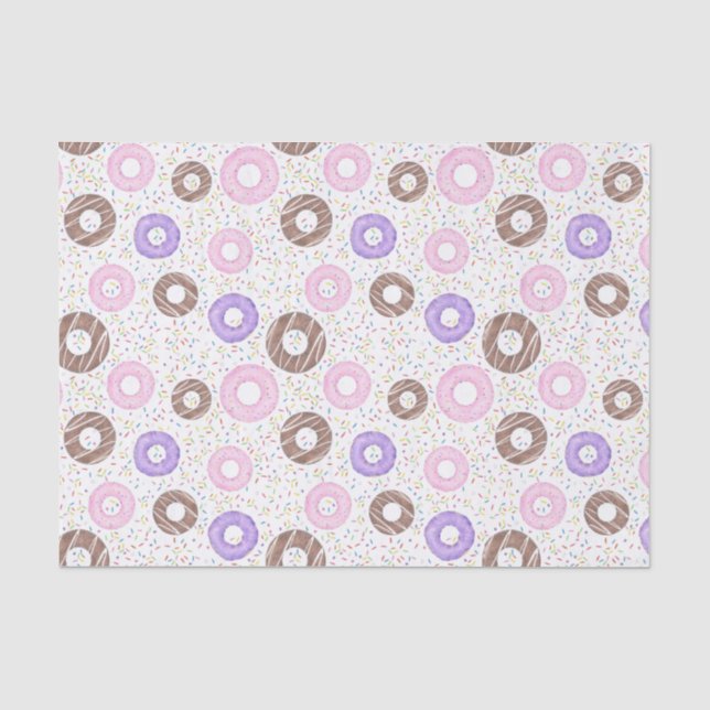 De Seda Deliciosos Donuts Papel Tecido em Branco (Frente )