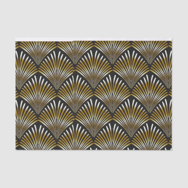 De Seda Design do ventilador Art Deco, Papel tecidular (Frente )