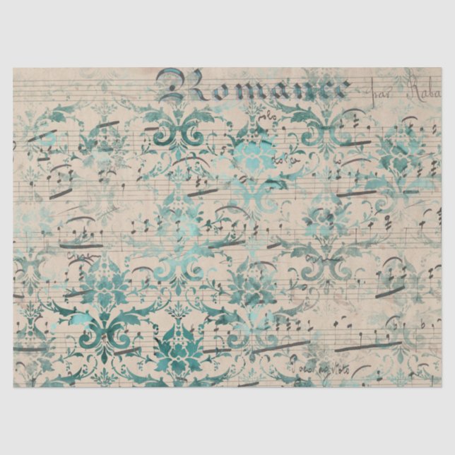 De Seda Efêmera Série Papel Turquesa Design 1 (Frente )
