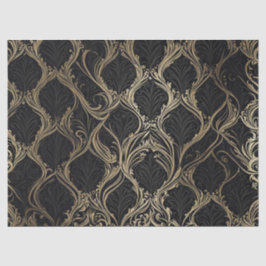 De Seda Elegância Dourada em Papel Decoupage Preto