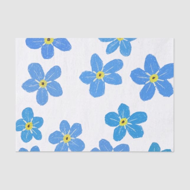 De Seda Esqueça-me, não Flores, Papel Tecidual (Frente )