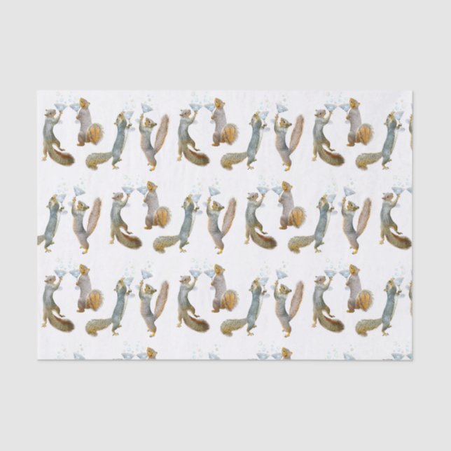 De Seda Esquilos com papel tecidular Martinis (Frente )