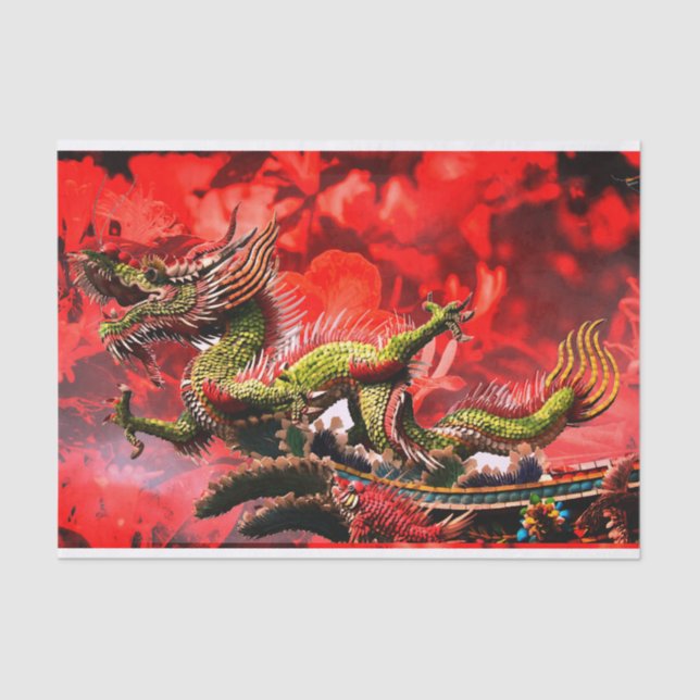De Seda Fantasy Dragon - Papel Tecido (Frente )