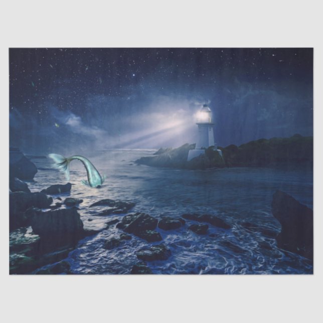 De Seda Farol e Papel Tecido Sereia (Frente )