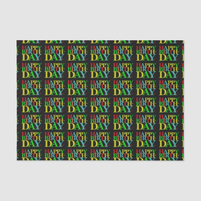 De Seda Feliz Aniversário do Papel Tecido (Frente )