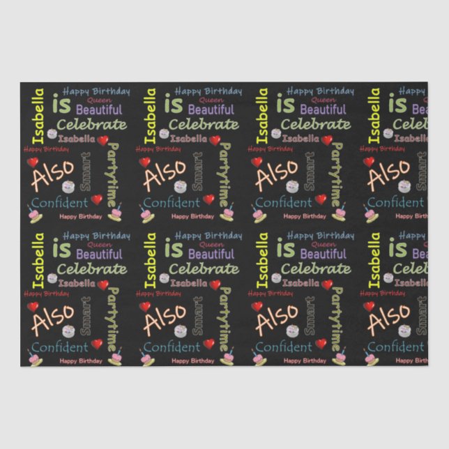 De Seda Feliz Aniversário, Papel Tecido Isabella (Frente )