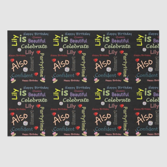 De Seda Feliz Aniversário, Papel Tecido Lily (Frente )