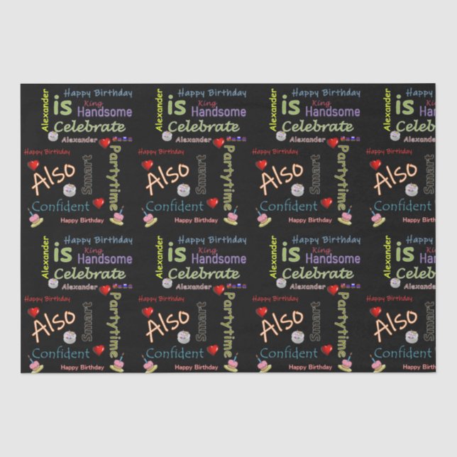 De Seda Feliz Aniversário - Papel Tecidual Alexander (Frente )
