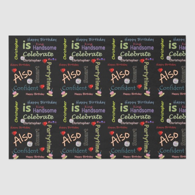 De Seda Feliz Aniversário - Papel Tecidual Christopher (Frente )