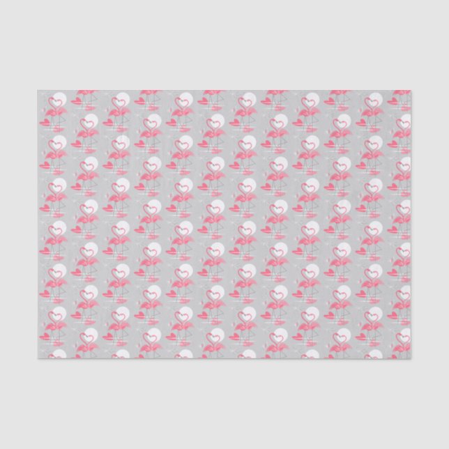 De Seda Flamingo Love Papel multi-tecelular (Frente )