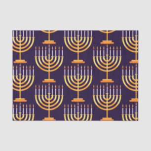 De Seda Hanukkah que embrulha o papel menorah feriado feli