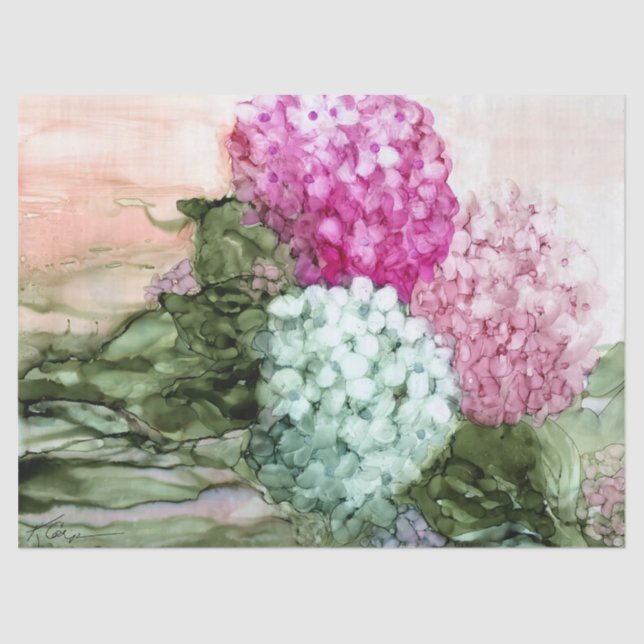 De Seda Hydrangea Papel para tecidos (Frente )