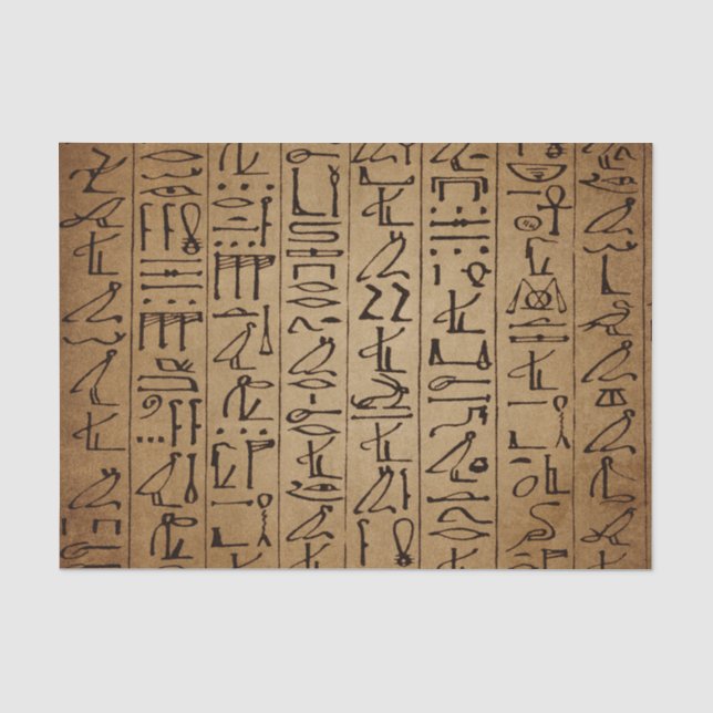 De Seda Impressão egípcio do papel dos Hieroglyphics do (Frente )