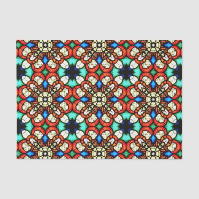 De Seda kaleidoscope face papel tecidular (Frente )