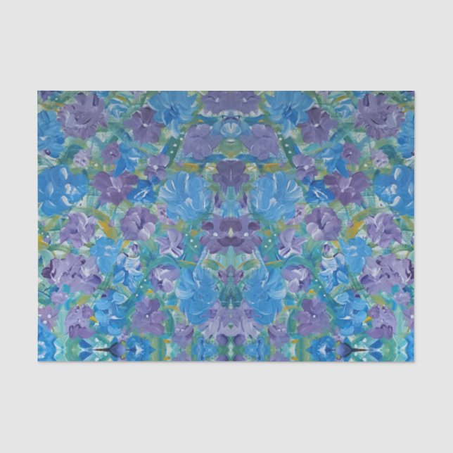 De Seda Lavendar Rosas Papel Tecido Floral (Frente )