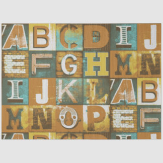 De Seda Letras Tipografia Papel Tecido Retro Decoupage