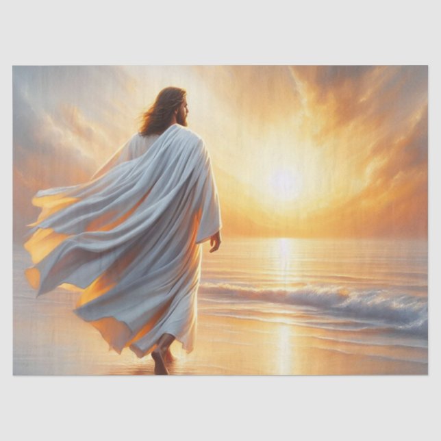 De Seda Lindo Jesus pelo Mar Papel Tissue (Frente )