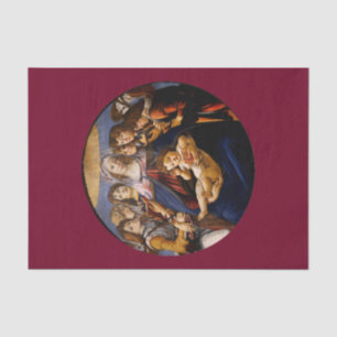 De Seda Madona do Papel Tecido Pomegranato