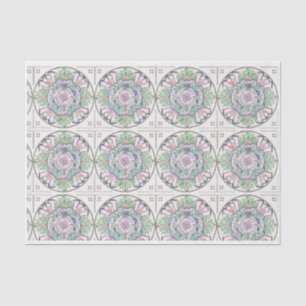 De Seda Mandala Floribunda design no papel tecidular