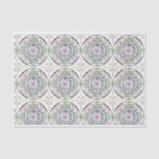 De Seda Mandala Floribunda design no papel tecidular