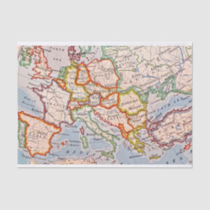 De Seda Mapa da Europa - Papel Tecidual do Presente
