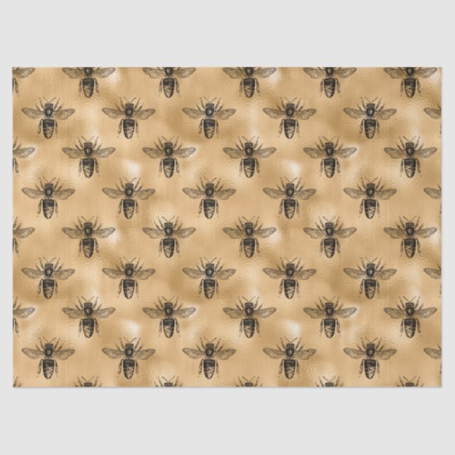 De Seda Mel Bee Series Design 14 Papel Tecido (Frente )