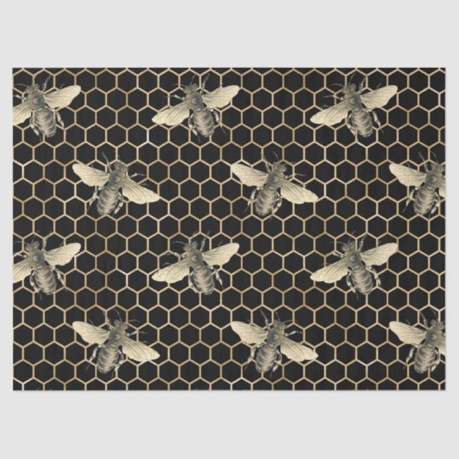 De Seda Mel Bee Series Design 8 Papel Tecido (Frente )