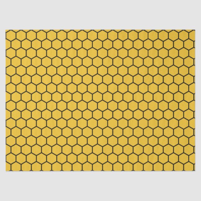 De Seda Mel Comb Papel Tecido | Design hexagonal único (Frente )