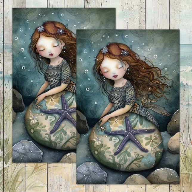 DE SEDA MERMAID GIRL DECOUPAGE TISSUE PAPEL (MERMAID GIRL DECOUPAGE TISSUE PAPER)