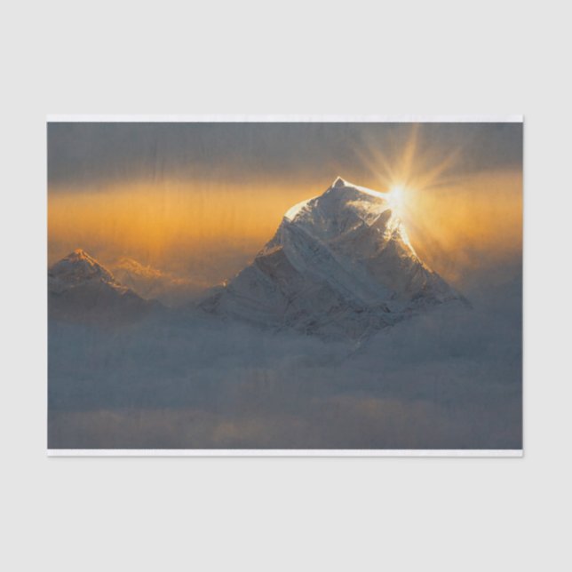 De Seda Monte o Everest no papel tecidular sunrise (Frente )