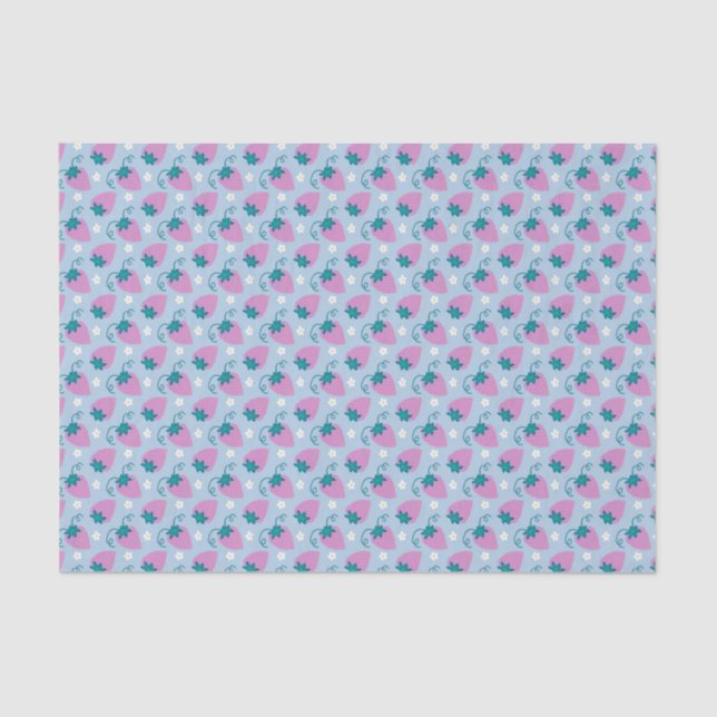 De Seda Morangos esboços e papel tissue (Frente )