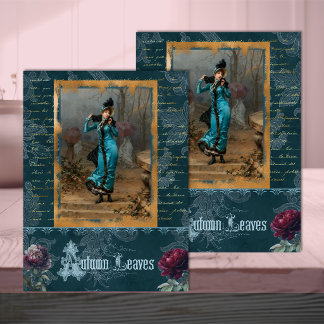 De Seda Mulher Belle Époque em Papel Tissue Decoupage Azul