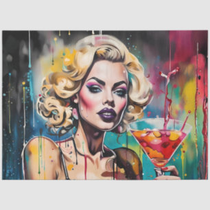 De Seda Mulher do Coquetel Cosmo Papel Decoupage – Glam