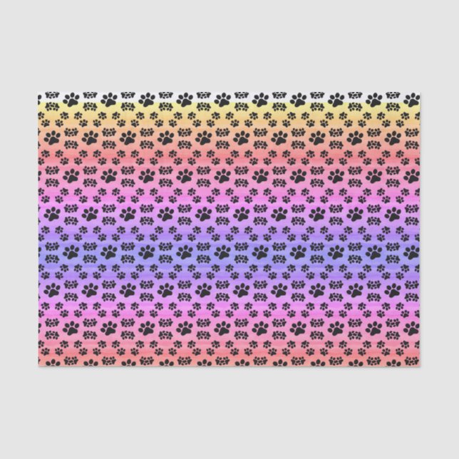 De Seda Neo Rainbow Puppy Paws, Artesanato e Papel Tecido (Frente )