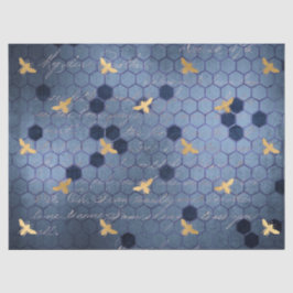 De Seda O Papel Tecido Design 12 da Série Blue Bee