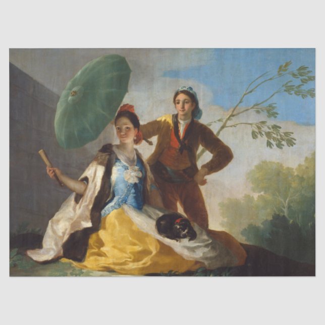 De Seda O Parasol do Papel Tecido Francisco Goya (Frente )