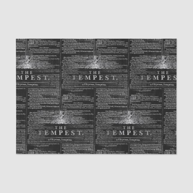 De Seda O Tempest Shakespeare Toque Papel Tecido (Frente )