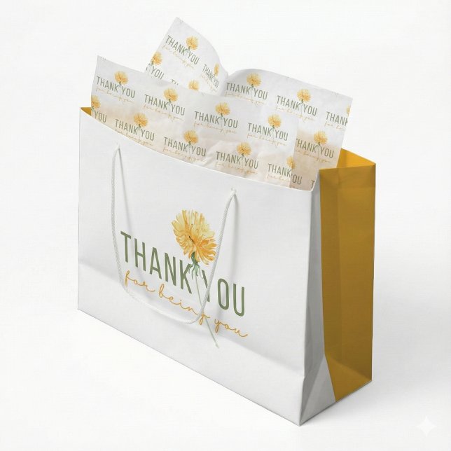 De Seda Obrigado Por Ser Seu Papel Tecidual (Show your gratitude with this, "Thank you for being you" dandelion tissue paper! )