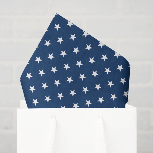 De Seda Old Glory Estrelas Azuis (em pequena escala) Papel (Sacola de presentes)