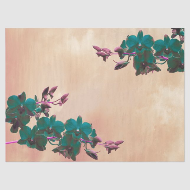 De Seda Orquídeas Eetéreas Desvinculam Papel Tecido (Frente )