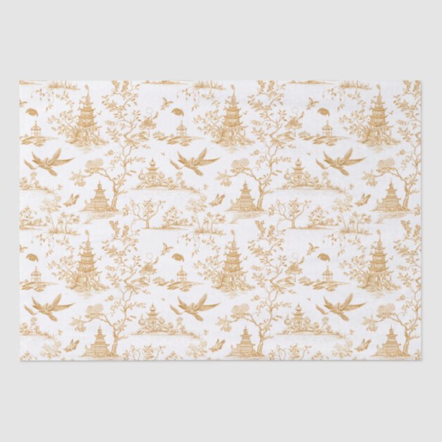 De Seda Ouro Modelos Chinoiserie Tiuuse Papel (Frente )