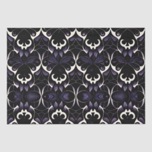 De Seda Padrão Gótico Preto e Roxo #2 Papel tecidular