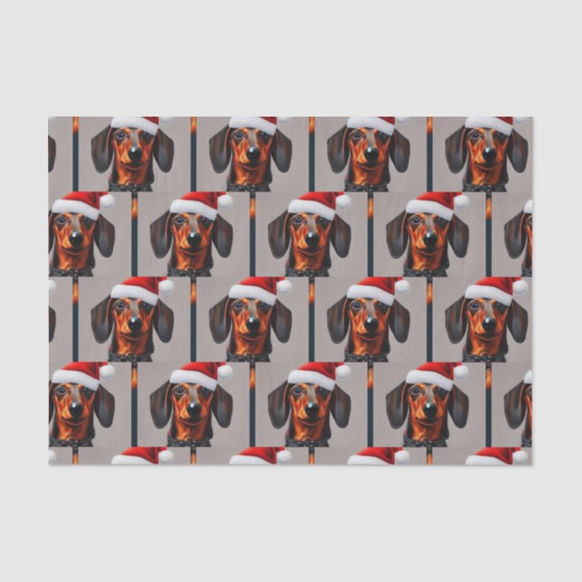 De Seda Papais noeis Dachshund Papel Tecidual (Frente )