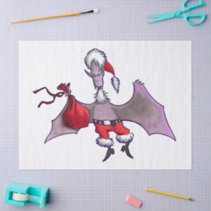 De Seda Papais noeis Papel branco Bat grande