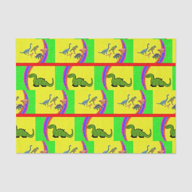 De Seda Papel absorvente Dinossauro (Frente )