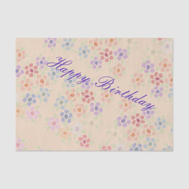 De Seda Papel bonito em Tecido Flor em Pastel (Frente )