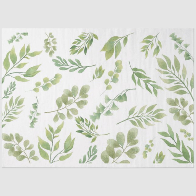 De Seda Papel Botânico Verde Flutuante (Frente )