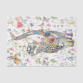 De Seda Papel branco e colorido para gatos