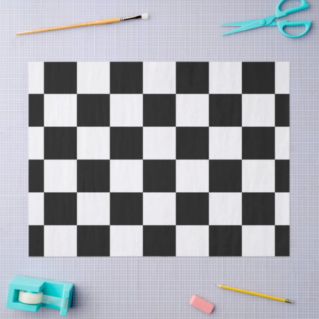 De Seda Papel branco e preto verificado (Arte )