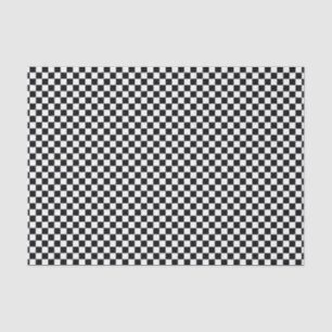 De Seda Papel Checkered do Preto-Branco-Tecido